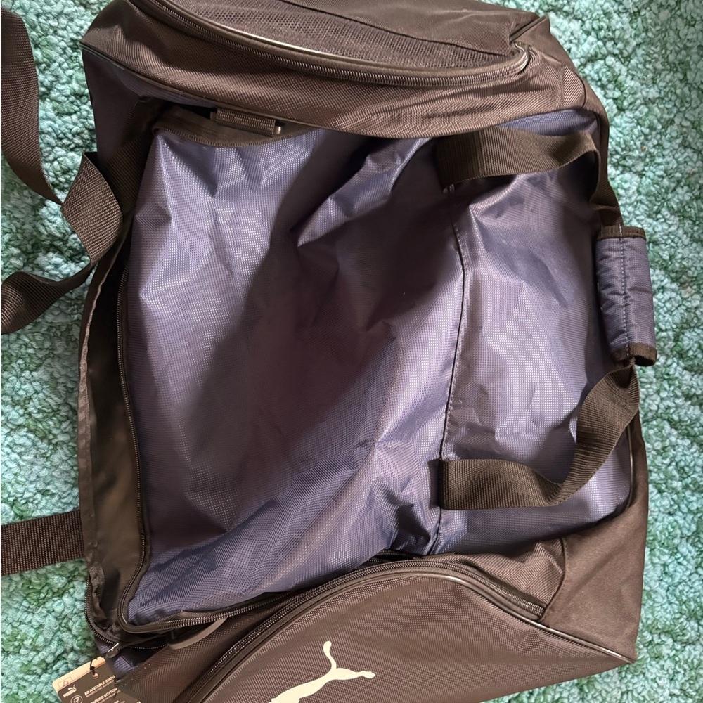 Puma Men's Black Duffel Bag with Black Interior